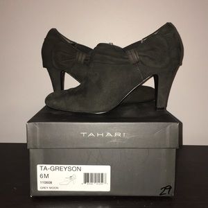 Tahiti Greyson gray suede booties